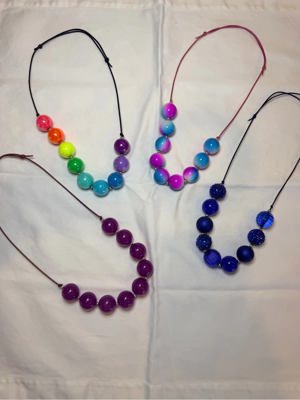 NEON bundle Statement Necklaces - Rainbow, Pink, Purple, Blue